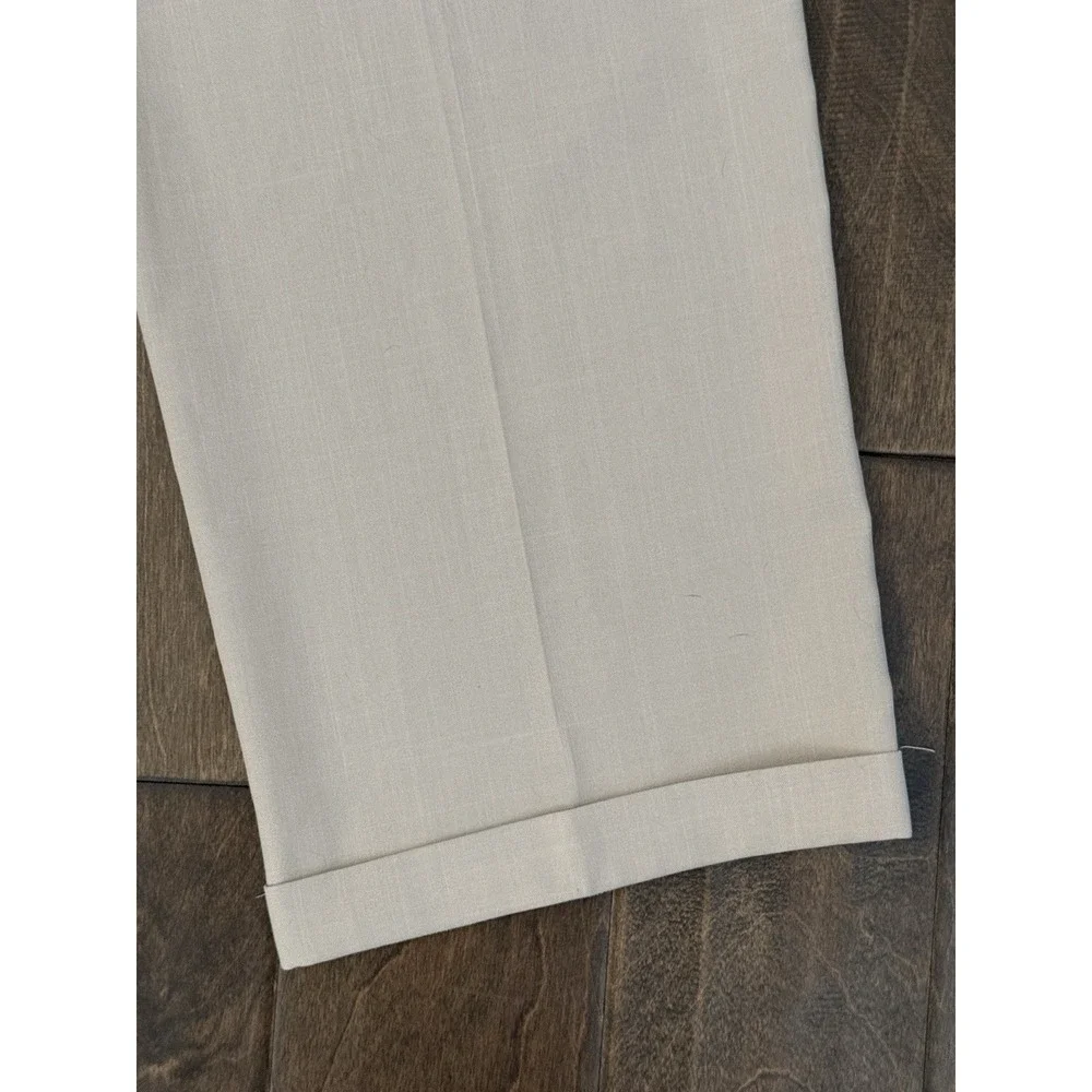 Haggar Repreve Tan Beige Pleated Pants Men's 42X30‎ Classic Fit Expandable Waist